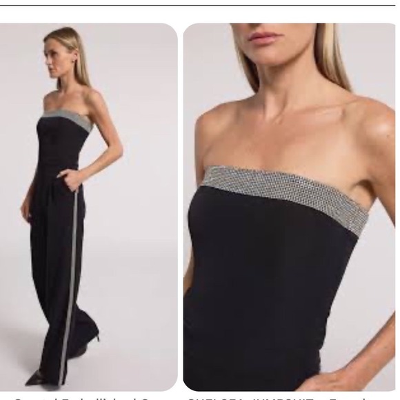 Generation Love Chelsea Crystal Embellished Strapless Crepe Jumpsuit -Size 2 (F) - Picture 1 of 15